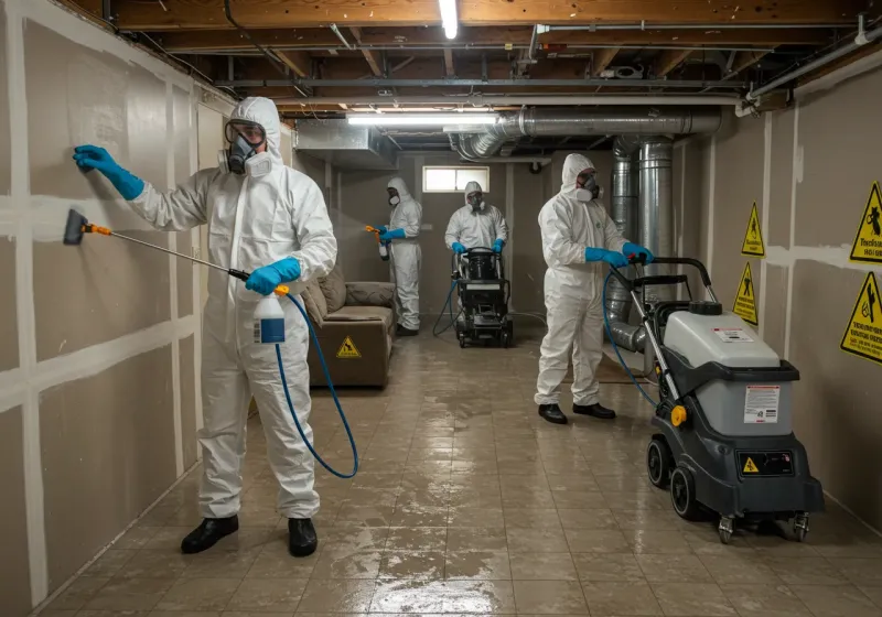 Basement Moisture Removal and Structural Drying process in Hayesville, NC